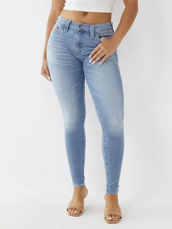 True Religion Womens Big QT Jennie Skinny Fit Blue Mid Rise Jeans