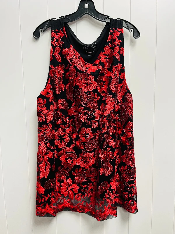 Black & Red Top Sleeveless Inc, Size 3x