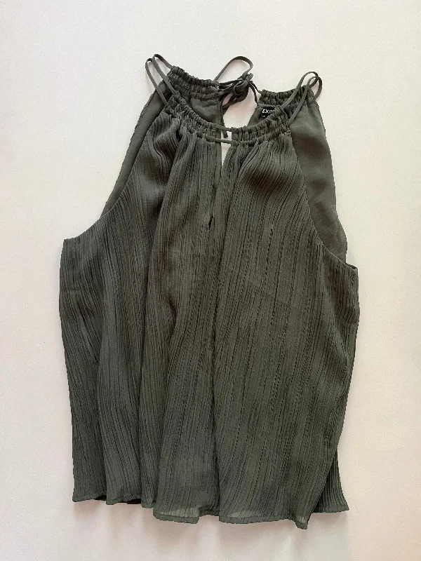 Green Top Sleeveless Basic Express, Size L