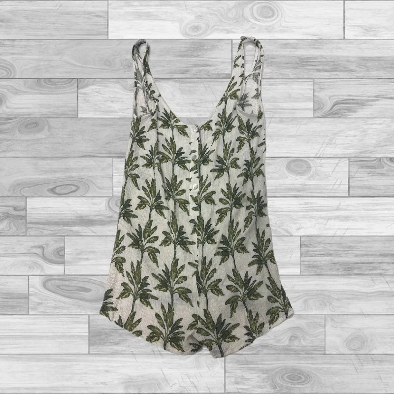 Green & White Top Sleeveless Mumu, Size S