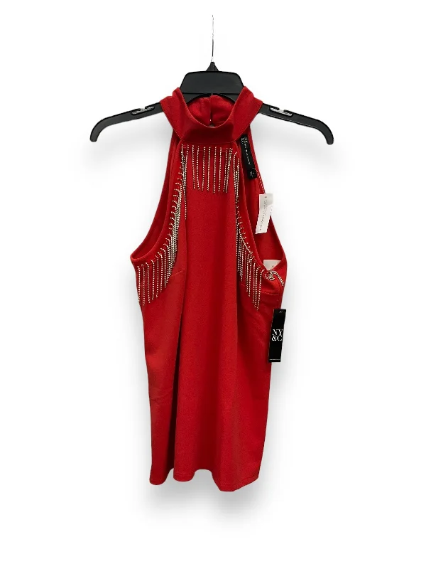Red Top Sleeveless New York And Co, Size L