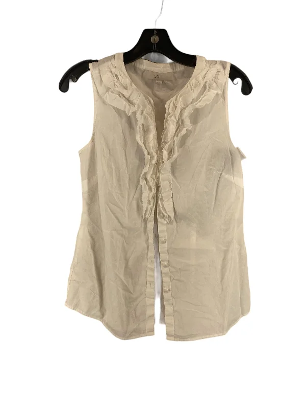 White Blouse Sleeveless Loft, Size Xs