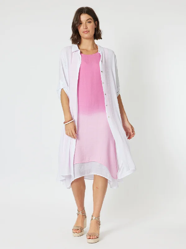 Clarity Long Duster Shirt White