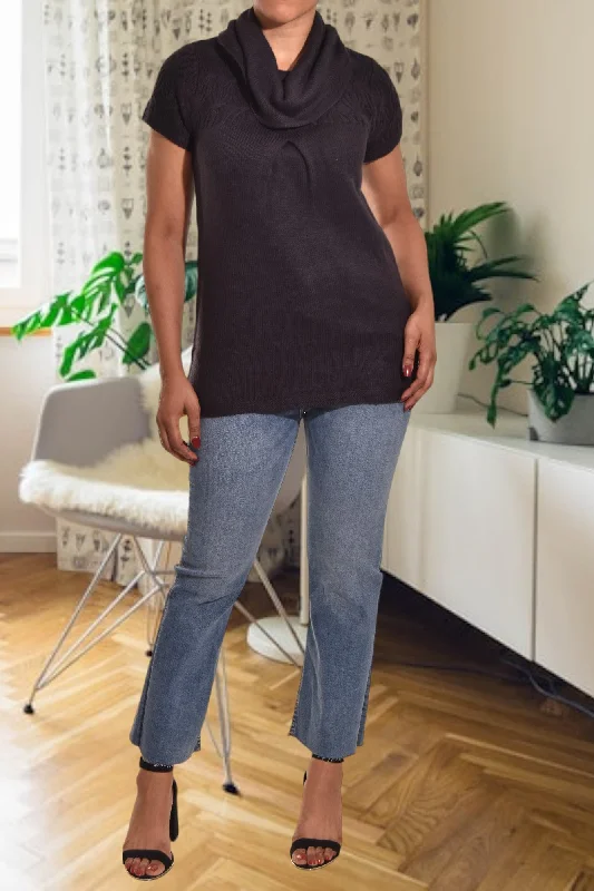 Cowl Neck Black Jersey