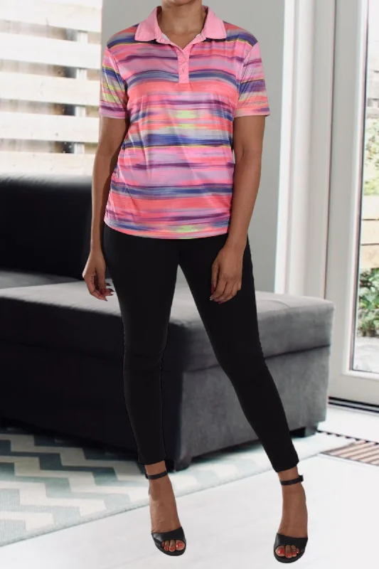 Ladies Multi Stripe Golfer
