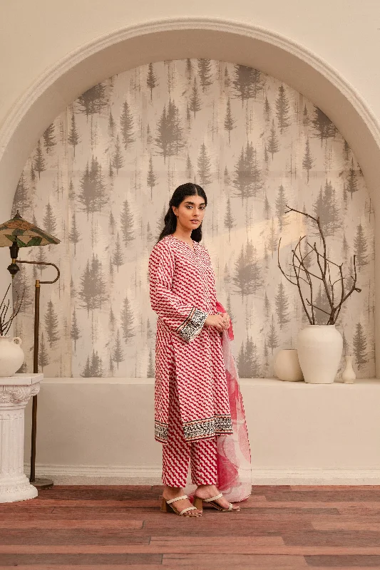 3 Piece Printed Suit