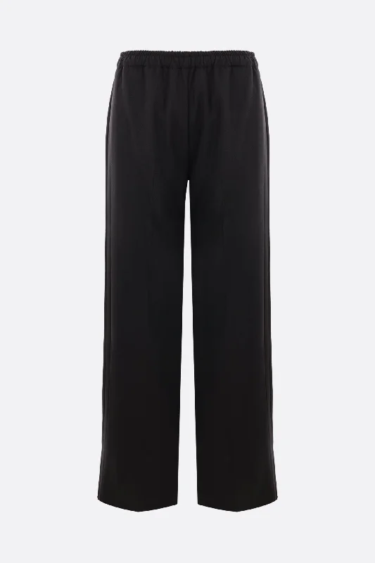 wool blend trousers with satin bands