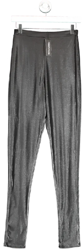 PrettyLittleThing Black Tall Wet Look Effect Skinny Trousers UK 8