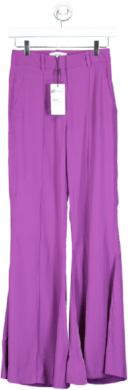 REISS Purple Gabi Fluid Flare Trousers UK 4