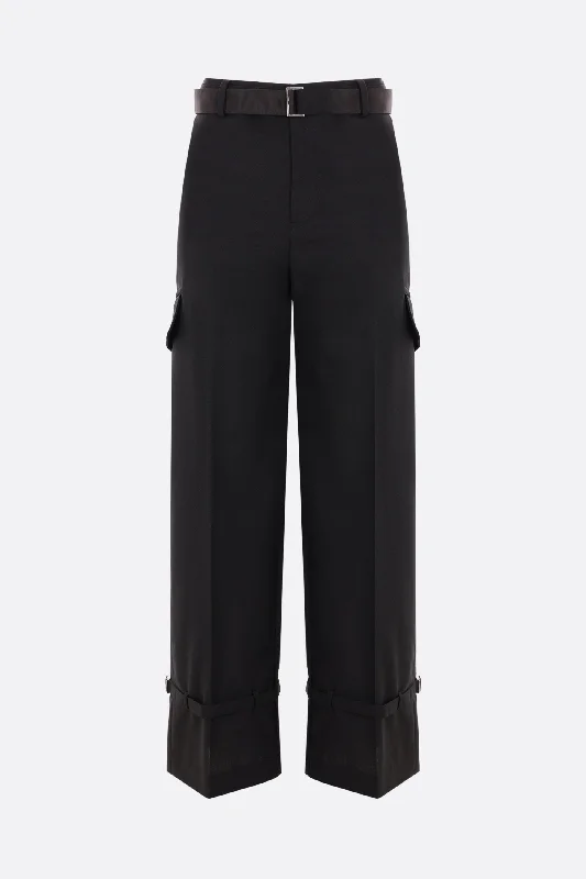 wool blend cargo trousers