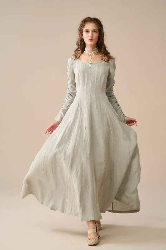 Crystal 17 | vicotian maxi linen dress
